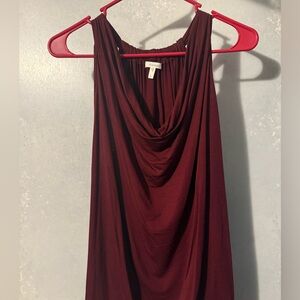 Maurices Burgundy Draped Tank Top
